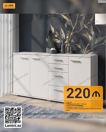 Komodlar: Kredens/komod – müasir minimalist dizayn Xüsusiyyətlər: - Ölçülər — 1
