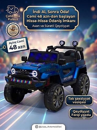 12 yas: Uşaq elektrik avtomobili – “Speed Riders” ofroud tipli model - Yaş — 1