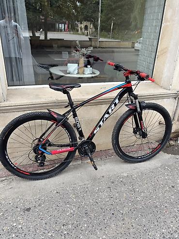 velosiped 12: STAR markalı dağ velosipedi. Qara-qırmızı rəng kombinində, idman — 2