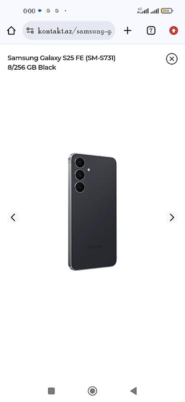 samsung s25 fe: Samsung Galaxy S25 FE, 256 GB, rəng - Qara, Face ID — 2