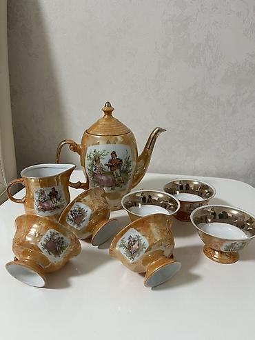 fırst class cay: Çay dəsti, rəng - Qızılı, Farfor, 6 nəfərlik — 2