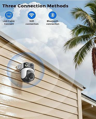 kamera 360 mobil: İkili Linzalı 360° Wi‑Fi Təhlükəsizlik Kamerası FHD iki kamera: eyni — 9