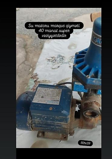 Su nasosu (MANSİ marka, italyan istehsalı yazısı görünür). - Elektrik lalafo.az -da Su nasosu (MANSİ marka, italyan istehsalı yazısı görünür). - Elektrik