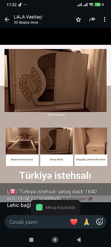 L🅰/ Türkiyə istehsalı yataq dəsti 1640 azn. İdeal vəziyyətdədir Lehic lalafo.az -da L🅰/ Türkiyə istehsalı yataq dəsti 1640 azn. İdeal vəziyyətdədir Lehic