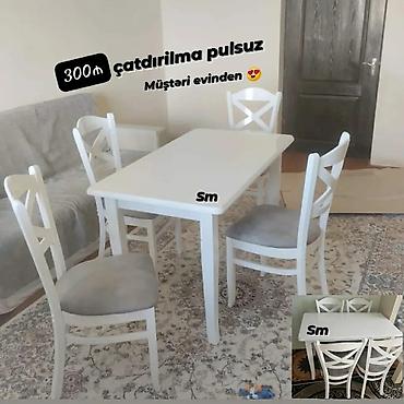 Ev və bağ: Mətbəx üçün, Yeni, Açılmayan, Dördbucaq masa, 4 stul — 3
