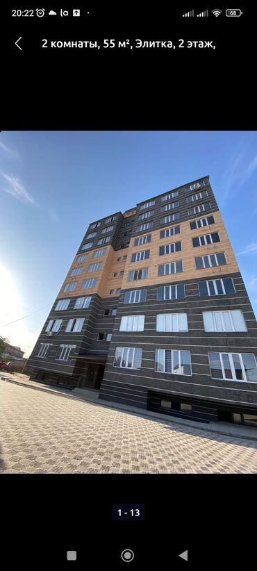 продается 2 комнатная квартира рядом ул ахунбаева: 2 комнаты, 55 м², 5 этаж