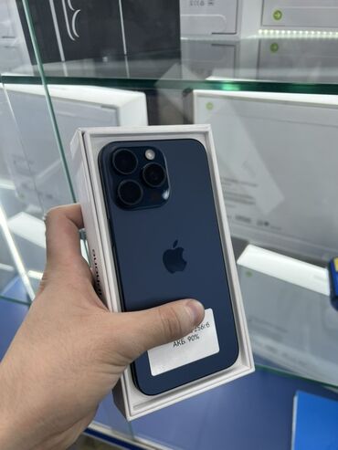 бишкек купить айфон: IPhone 15 Pro Max, 256 ГБ, Blue Titanium, Куту, 90 %