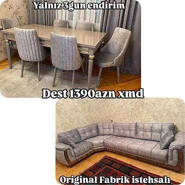 Modern qonaq otağı dəsti - Dəst tərkibi: - 1 böyük yemək masası -