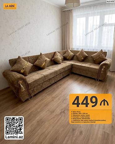 Диваны: Künc divan – La Mini - Ölçülər: 280 × 200 sm - Mexanizm: açılan — 1