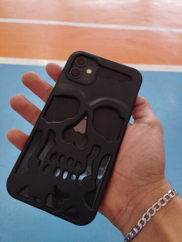 qara ekran şəkilləri: Qara skelet naxışlı telefon qabı - Model uyğunluğu: Şəkillərdə iPhone