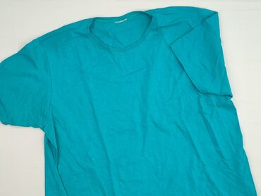 Turkusowy T-shirt damski z krótkim rękawem i okrągłym dekoltem