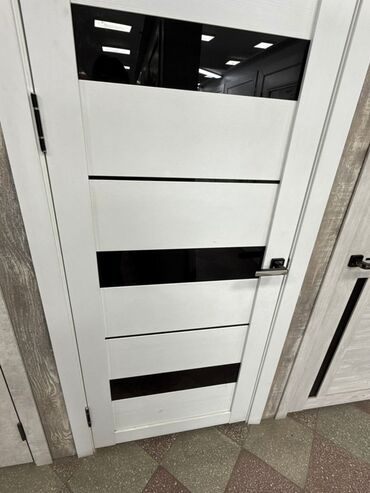 двери с двух сторон из бельгии: Ички эшик айнек менен, Лофт стили менен, түсү - Ак