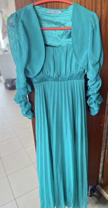 платье из шифона: Вечернее платье, Длинная модель, Шифон, С рукавами, L (EU 40)