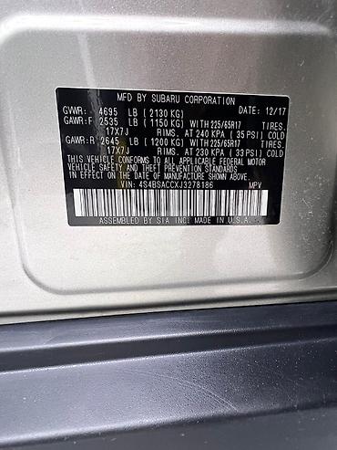 Subaru: Subaru Outback: 2017 г., 2.5 л, Вариатор, Бензин, Универсал — 8