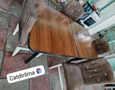 Столы и стулья: Masa desti 1 stol 4 oturacaqla 115 azn çatdırılma pulsuzdur
