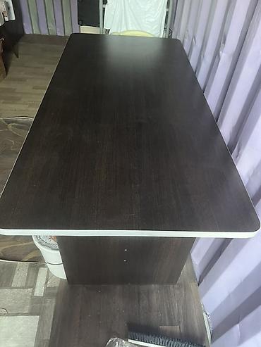 study table: Прямоугольный обеденный/рабочий стол из ЛДСП темного венге — 1