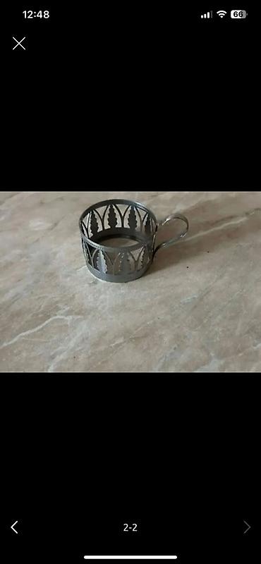 çay stəkanı: Metaldan hazırlanmış fincan altlığı (stəkan üçün metal — 2