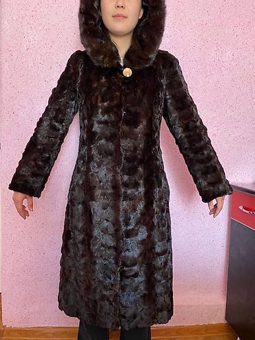 Шубы: Шуба, Норка, Длинная модель, С капюшоном, L — 2