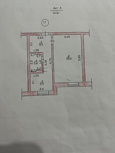 70: 1 комната, 36 м², 5 мкр Индивидуалка, 3 этаж, Косметический ремонт — 5