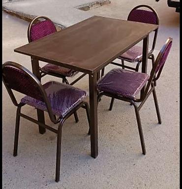 kafe stul: Mətbəx üçün, Yeni, Açılmayan, Kvadrat masa, 4 stul — 6