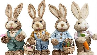 Figure: Dekorativni zeka figure – par - Materijal: prirodna vlakna/rašćka — 13