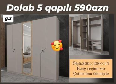 qapı dinamikləri: Qarderob, paltar dolabı, Yeni, 5 qapı