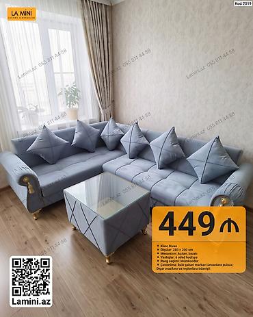 Mebel: Künc divan – La Mini - Ölçülər: 280 x 200 sm - Mexanizm: açılan — 1