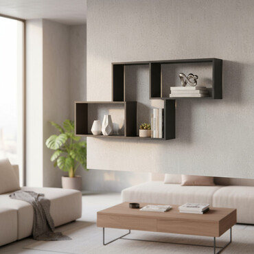 продаю полку: Полка навесная P003V (Графит) Большая и стильная настенная полка для