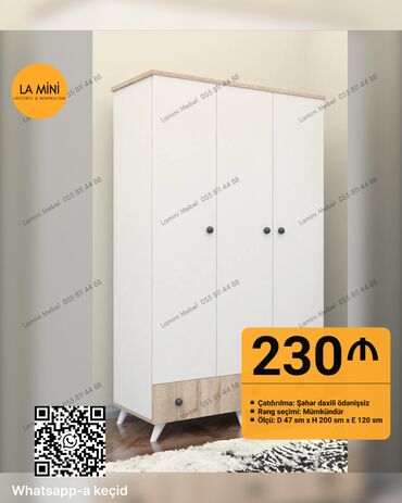Komodlar: Yeni, Açılan, 3 qapılı Düz dolab, Qarderob, paltar dolabı, Azərbaycan