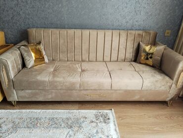 диван французская раскладушка: Диван, Б/у, Раскладной, С подъемным механизмом, Велюровая ткань