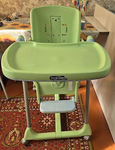 Балдар дүйнөсү: Тамактандыруучу отургуч, Колдонулган, Peg perego, Трансформер, түсү - Жашыл, Өзү алып кетүү — 1