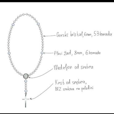 Ogrlice: Lančić, Handmade, Materijal: Kristal, Perlice, Srebro — 12