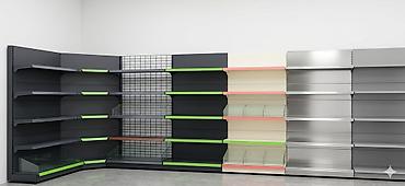 kükürd tozu: Mağaza rəfləri və ticarət stendləri - Tip: modul tipli metal gondola — 2