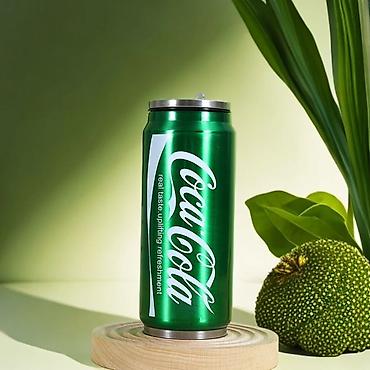буквы колы: Термостакан-банка Coca‑Cola с крышкой и выдвижной трубочкой - — 2