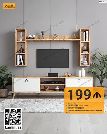 Ev və bağ: TV stend və divar rəfləri dəsti – La Mini (Kod: 5372) - Televizor — 1