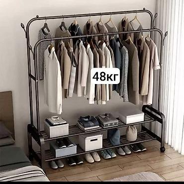 стелаж для одежды: 🧥 Двухъярусная вешалка с полками и колёсиками Практичное решение для — 6