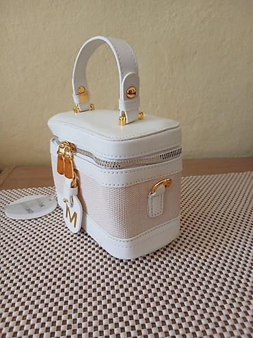 torbe od platna: Elegantna ženska torbica – box/ vanity stil - Oblik: pravougaoni — 4