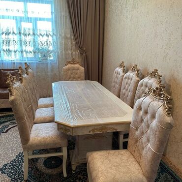 Комплекты столов и стульев: Для гостиной, Новый, Нераскладной, Овальный стол, 6 стульев