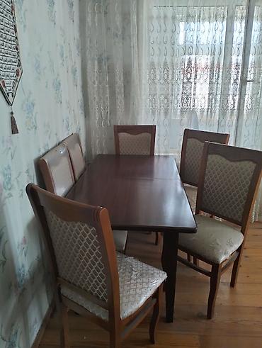 stullarin uzlenmesi: Yemək otağı dəsti – masa və 6 ədəd stul - Material: taxta karkas — 1