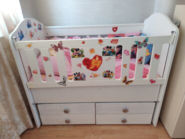 детские односпальные кроватки: Oğlan və qız üçün, İşlənmiş, Çarpayı, Matras ilə, Siyirməli
