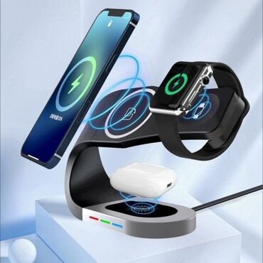 наушники airpods 3: Док-станция 3в1 Wireless Charger Y35 для iPhone/Apple Watch/ AirPods –