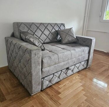 ikea trosedi na razvlačenje: Two-seat sofas, Textile, color - Grey, New