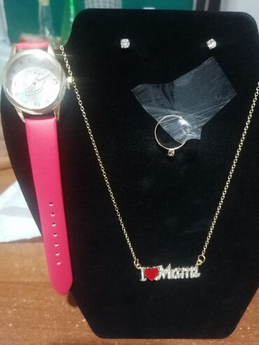 majkl kors satovi: Set: Minđuše, Ogrlica, Prsten, Materijal: Cirkon