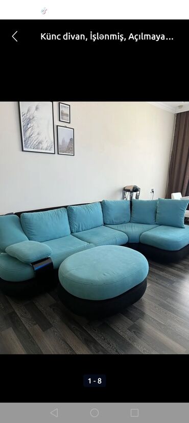 Ofis mebeli: Künc divan, Açılan, Bazasız, Parça, Çatdırılma yoxdur