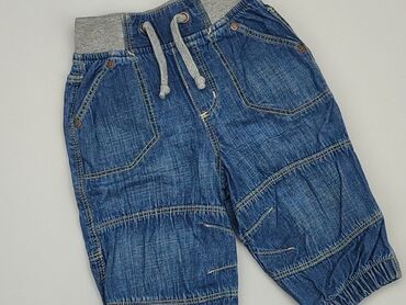 jeansy z dziurami wysoki stan: Denim pants, H&M, 6-9 months, condition - Perfect