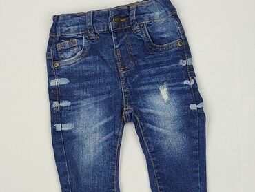 low boot cut jeans: Spodnie jeansowe, So cute, 6-9 m, stan - Bardzo dobry