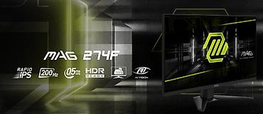 pc monitor: MSI Gaming MAG 274F MS-3CE427"Flat,200Hz,0.5ms, 300nits,Rapid IPS — 4