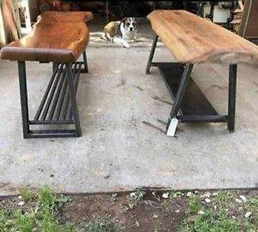 bež sofa: UNIKATNE KLUPE DRVO&METAL | Izrada nameštaja po meri Drvo& — 1