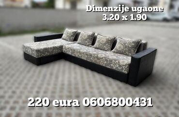nameštaj mišo: Ugaona garnitura eko koza materijal OBA DELA NA RAZVLACENJE, OBA DELA