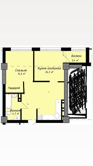 джидда: 2 комнаты, 52 м², парк Фучика Элитка, 12 этаж — 3